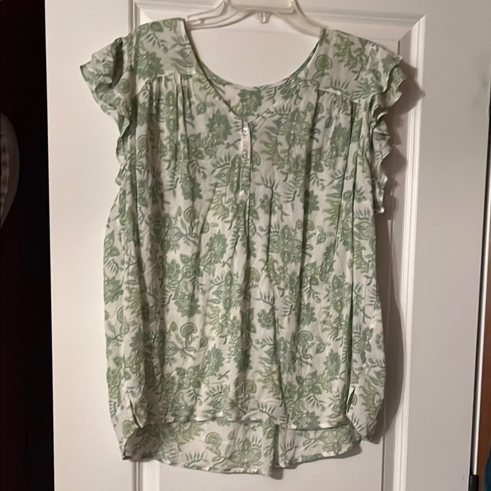 Floral Green Women's Top